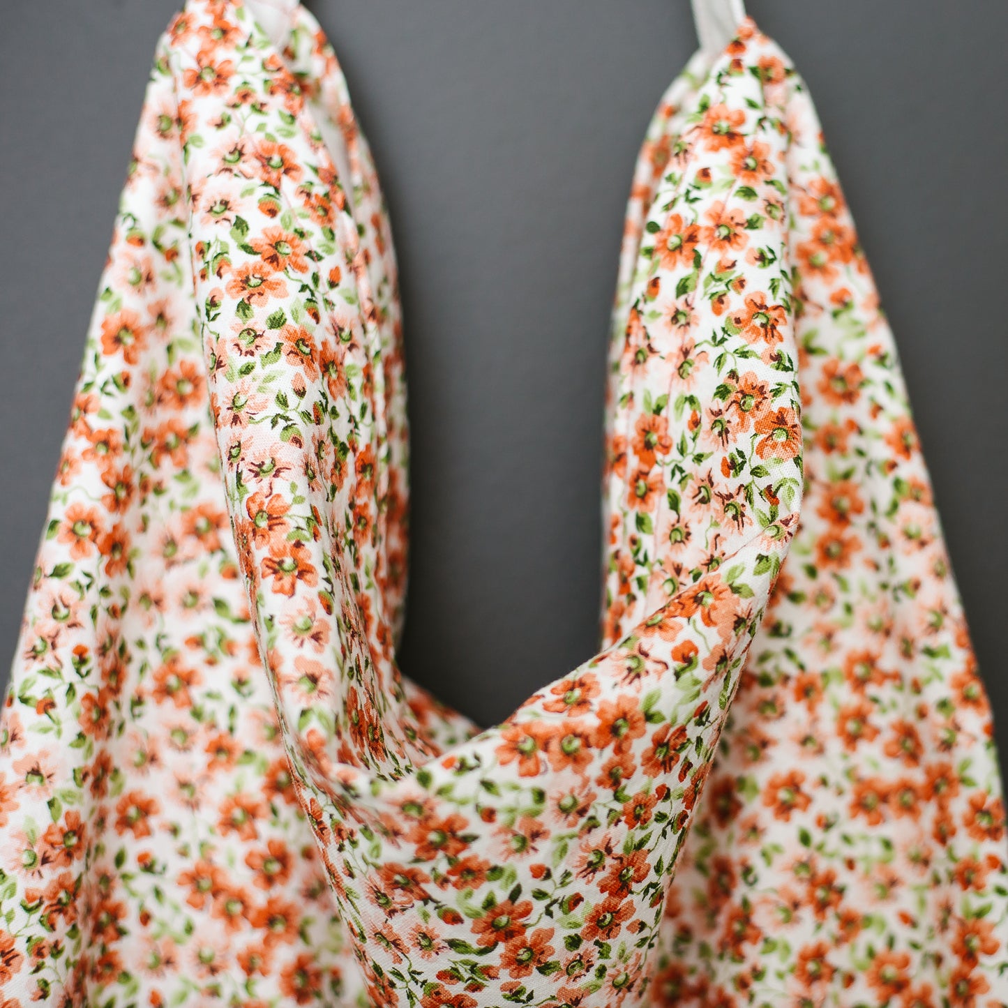 Bow Tie Strap Tote Bag in Pink Floral Print